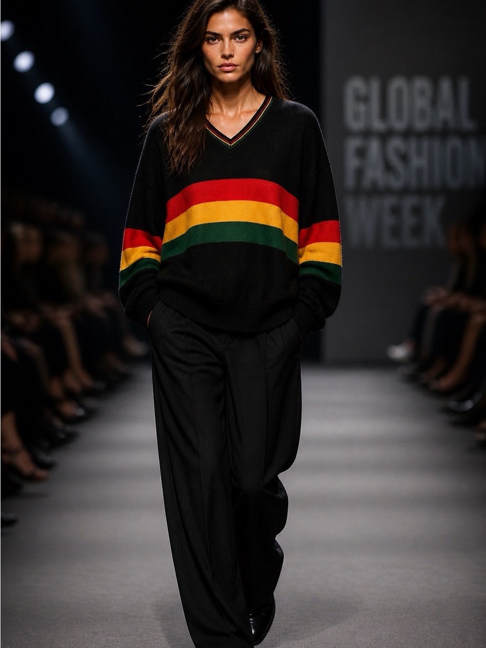 Nicholas & Co Rasta Sweater 100% Wool Guatemala Black V-Neck
Reggae Style